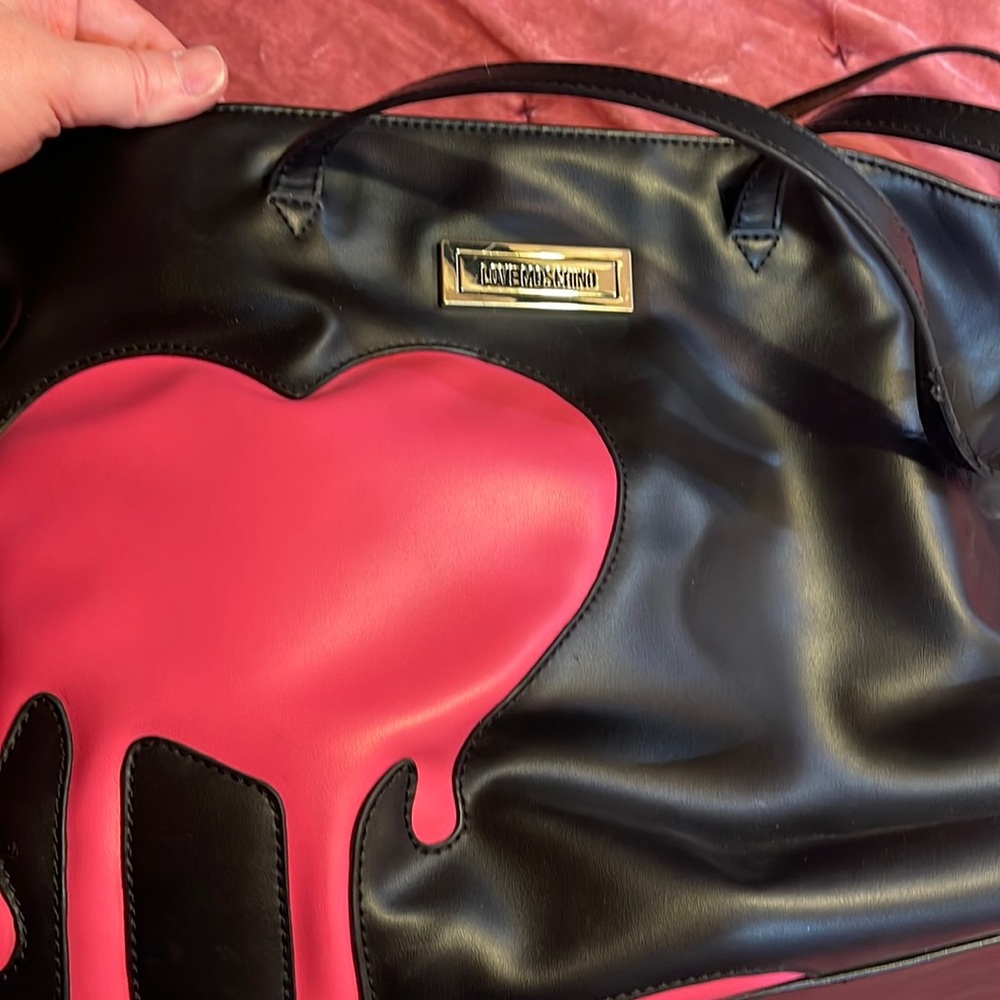 Love Moschino Pink drip heart tote
